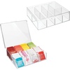 image:imagemDesign Plastic Stackable Tea Bag Storage Bin Organizer Box Holder with Lid for Kitchen Cabinets Countertops Pantry  Container Holds Beverage Bags Pods Packets  2 Pack Clear