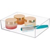 image:imagemDesign Plastic Storage Organizer Tray for Bathroom Vanity Countertops Closets Dressers  Holder for Guest Hand Towels Watches Earrings Makeup Brushes Reading Glasses Perfume  Clear