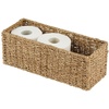 image:imagemDesign Small Natural Woven Seagrass Bathroom Toliet Roll Holder Storage Organizer Basket Bin Use on Bathroom Countertop Toilet Tank Top  Holds 3 Rolls of Toilet Paper  NaturalTan