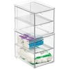 image:imagemDesign Stackable Storage Containers Box with 2 PullOut Drawers  Stacking Plastic Drawer Bins for Master or Guest Bathroom Linen Closet Vanity or Makeup Table  Lumiere Collection  2 Pack Clear2