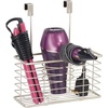 image:imagemDesign Steel Over CabinetDoor Hair Dryer Holder Storage Hair Styling Tool Organizer Basket for Bathroom  Blow Dryer Flat Iron Curling Wand Straightener Linelle Collection  SatinSatin