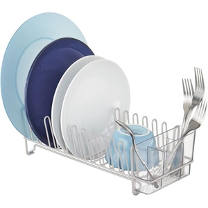 image:imagemDesign Dish Tray  Practical Draining Rack for Sink  Great Draining Rack  Up to 12 Plates and Cutlery  BronzeStoneClear