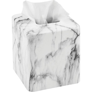 image:imagemDesign Metal Square Tissue Box Cover Modern Facial Paper Holder  Accessories for Bathroom Vanity Countertop Bedroom Dresser Night Stand Desk Office and End Table  Unity Collection  Soft BrassMarble