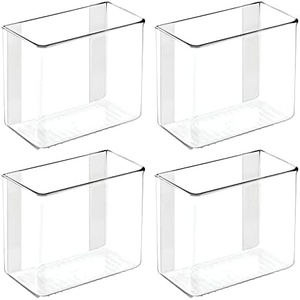 image:imagemDesign Plastic Adhesive Mount Storage Organizer Container for Kitchen or Pantry Wall Organization  Space Saving Holder for Sandwich Bags Foil  6 Wide  Poppon Collection  4 Pack  Clear3 x 588 x 5 Pack of 4