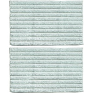 image:imagemDesign Soft 100 Cotton HotelStyle Rectangular Spa Mat Rug Plush Water Absorbent  Ribbed Design  for Bathroom Vanity BathtubShower Machine Washable  34 x 21  2 Pack  Water Blue