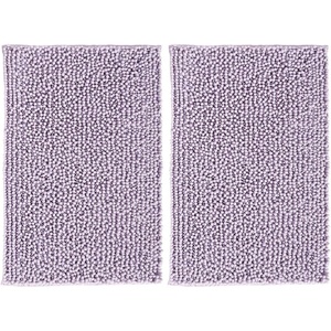 image:imagemDesign Soft Microfiber NonSlip Polyester NonSlip Rectangular Spa Mat Plush Water Absorbent Accent Rugs for Bathroom Vanity Machine Washable  30 x 20  Sets of 2 LavenderPurple