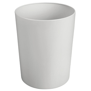 image:imagemDesign Stainless Steel Round Metal Trash Can Small 28 Gallon Wastebasket Garbage Basket Bin for Bathroom Bedroom Kitchen or Home Office Holds Waste and Recycle Mirri Collection BrushedLight Gray