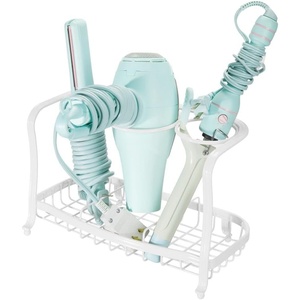 image:imagemDesign Steel Bathroom Countertop Hair Tool Storage Organizer Accessory Basket Tray Vanity Table Holder for Hair Dryer Straightener Curling Iron Styling Products Hyde Collection  Matte WhiteMatte White