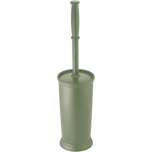 image:imagemDesign Toilet Bowl Brush and Holder  Covered Bathroom Brush  Standing Scrubber in Modern Holder  Compact Space Saving Deep Cleaning  WhiteOlive Green