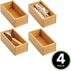 image:imagemDesign Bamboo Storage Bin Container Drawer Organizer Crate Boxes for Kitchen Pantry Cabinet Shelf Island or Countertop Holds Snacks Spices or Drinks Echo Collection 4 Pack NaturalTan35 x 25 x 7 Pack of 4