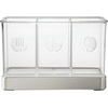 image:imagemDesign Cutlery Holder Modern Cutlery Basket for The Kitchen Table Pantry or Cupboard Kitchen Storage with 3 Compartments ClearChromeChromeClear