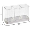 image:imagemDesign Cutlery Holder Modern Cutlery Basket for The Kitchen Table Pantry or Cupboard Kitchen Storage with 3 Compartments ClearChromeChromeClear