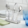 image:imagemDesign Cutlery Holder Modern Cutlery Basket for The Kitchen Table Pantry or Cupboard Kitchen Storage with 3 Compartments ClearChromeChromeClear