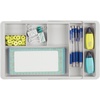 image:imagemDesign Expandable Plastic Drawer Organizer and Storage Container for Office Supplies  Gel Pen Pencil Marker Stationary Desk Supply Holder for Drawers and Desktop  Lumiere Collection  WhiteLight Gray