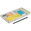 image:imagemDesign Expandable Plastic Drawer Organizer and Storage Container for Office Supplies  Gel Pen Pencil Marker Stationary Desk Supply Holder for Drawers and Desktop  Lumiere Collection  WhiteLight Gray
