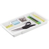 image:imagemDesign Expandable Plastic Drawer Organizer and Storage Container for Office Supplies  Gel Pen Pencil Marker Stationary Desk Supply Holder for Drawers and Desktop  Lumiere Collection  WhiteWhite