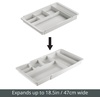 image:imagemDesign Expandable Plastic Drawer Organizer and Storage Container for Office Supplies  Gel Pen Pencil Marker Stationary Desk Supply Holder for Drawers and Desktop  Lumiere Collection  WhiteLight Gray