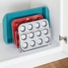 image:imagemDesign Metal Pan Organizer for Kitchen Cabinet Counter Pantry Shelf  3 Slots for Baking Sheets Muffin Pans Cutting Boards Frying Pans  Pan Organizer and Storage  Concerto Collection  BlackChrome