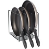 image:imagemDesign Metal Pan Organizer for Kitchen Cabinet Counter Pantry Shelf  3 Slots for Baking Sheets Muffin Pans Cutting Boards Frying Pans  Pan Organizer and Storage  Concerto Collection  BlackBlack