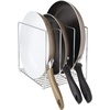 image:imagemDesign Metal Pan Organizer for Kitchen Cabinet Counter Pantry Shelf  3 Slots for Baking Sheets Muffin Pans Cutting Boards Frying Pans  Pan Organizer and Storage  Concerto Collection  BlackChrome