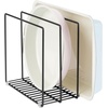 image:imagemDesign Metal Pan Organizer for Kitchen Cabinet Counter Pantry Shelf  3 Slots for Baking Sheets Muffin Pans Cutting Boards Frying Pans  Pan Organizer and Storage  Concerto Collection  BlackBlack