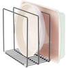 image:imagemDesign Metal Pan Organizer for Kitchen Cabinet Counter Pantry Shelf  3 Slots for Baking Sheets Muffin Pans Cutting Boards Frying Pans  Pan Organizer and Storage  Concerto Collection  BlackGraphite