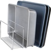 image:imagemDesign Metal Pan Organizer for Kitchen Cabinet Counter Pantry Shelf  3 Slots for Baking Sheets Muffin Pans Cutting Boards Frying Pans  Pan Organizer and Storage  Concerto Collection  BlackChrome