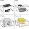 image:imagemDesign Metal Stacking Storage Organization for Kitchen Cabinet Shelves in Pantry Cupboard FridgeFreezer Organizer Stand for Plates Bowls Mugs Ligne Collection 2 Pack ClearMatte Black