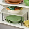 image:imagemDesign Metal Stacking Storage Organization for Kitchen Cabinet Shelves in Pantry Cupboard FridgeFreezer Organizer Stand for Plates Bowls Mugs Ligne Collection 2 Pack ClearMatte Black