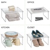image:imagemDesign Metal Stacking Storage Organization for Shelves Inside Cabinets in Kitchen Pantry Cupboard FridgeFreezer  Organizer Stand for Plates Bowls Mugs Ligne Collection 4 Pack ClearChrome