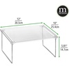 image:imagemDesign Metal Stacking Storage Organization for Shelves Inside Cabinets in Kitchen Pantry Cupboard FridgeFreezer  Organizer Stand for Plates Bowls Mugs Ligne Collection 4 Pack ClearChrome