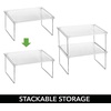 image:imagemDesign Metal Stacking Storage Organization for Shelves Inside Cabinets in Kitchen Pantry Cupboard FridgeFreezer  Organizer Stand for Plates Bowls Mugs Ligne Collection 4 Pack ClearChrome