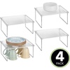 image:imagemDesign Metal Stacking Storage Organization for Shelves Inside Cabinets in Kitchen Pantry Cupboard FridgeFreezer  Organizer Stand for Plates Bowls Mugs Ligne Collection 4 Pack ClearChrome