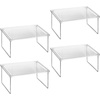 image:imagemDesign Metal Stacking Storage Organization for Shelves Inside Cabinets in Kitchen Pantry Cupboard FridgeFreezer  Organizer Stand for Plates Bowls Mugs Ligne Collection 4 Pack ClearChrome