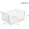 image:imagemDesign Metal Under Shelf Basket for Kitchen Storage  Wire Farmhouse Sliding Bin Basket for Pantry  Large Open Front Organizer for Food Drinks Snacks  Hyde Collection 2 Pack  ChromeChrome