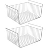image:imagemDesign Metal Under Shelf Basket for Kitchen Storage  Wire Farmhouse Sliding Bin Basket for Pantry  Large Open Front Organizer for Food Drinks Snacks  Hyde Collection 2 Pack  ChromeChrome