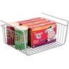image:imagemDesign Metal Under Shelf Basket for Kitchen Storage  Wire Farmhouse Sliding Bin Basket for Pantry  Large Open Front Organizer for Food Drinks Snacks  Hyde Collection 2 Pack  ChromeChrome