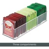 image:imagemDesign Plastic Condiment Organizer and Tea Bag Holder  9 Long Kitchen PantryCountertop Storage Caddy  Divided Chip Snack Granola Oatmeal Packet Holder  Lumiere Collection  4 Pack  Clear9 x 3 x 3 Pack of 2