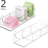 image:imagemDesign Plastic Condiment Organizer and Tea Bag Holder  9 Long Kitchen PantryCountertop Storage Caddy  Divided Chip Snack Granola Oatmeal Packet Holder  Lumiere Collection  4 Pack  Clear9 x 3 x 3 Pack of 2