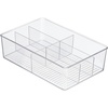 image:imagemDesign Plastic Kitchen Cabinet Storage Organizer Bin Box  6 Divided Sections for Pantry Shelves Countertops Island or Cupboard  Holds Snacks Tea Bags Spices Sauces Ligne Collection Clear1