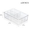 image:imagemDesign Plastic Kitchen Cabinet Storage Organizer Bin Box  6 Divided Sections for Pantry Shelves Countertops Island or Cupboard  Holds Snacks Tea Bags Spices Sauces Ligne Collection Clear1