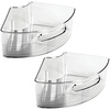 image:imagemDesign Plastic Lazy Susan Cabinet Storage Bin with Front Handle for Kitchen Countertop Pantry Shelf Fridge Organization  Hold Food Drinks Snacks  Ligne Collection  Smoke Gray TintSmoke