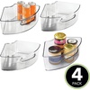 image:imagemDesign Plastic Lazy Susan Cabinet Storage Bin with Front Handle for Kitchen Countertop Pantry Shelf Fridge Organization  Hold Food Drinks Snacks  Ligne Collection  Smoke Gray TintSmoke