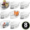 image:imagemDesign Plastic Lazy Susan Cabinet Storage Bin with Front Handle for Kitchen Countertop Pantry Shelf Fridge Organization  Hold Food Drinks Snacks  Ligne Collection  Smoke Gray TintSmoke