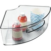 image:imagemDesign Plastic Lazy Susan Cabinet Storage Bin with Front Handle for Kitchen Countertop Pantry Shelf Fridge Organization  Hold Food Drinks Snacks  Ligne Collection  Smoke Gray TintSmoke