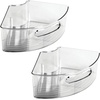 image:imagemDesign Plastic Lazy Susan Cabinet Storage Bin with Front Handle for Kitchen Countertop Pantry Shelf Fridge Organization  Hold Food Drinks Snacks  Ligne Collection  Smoke Gray TintSmoke