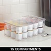 image:imagemDesign Plastic Stackable Divided Storage Organizer with Lid for Tea Bags and Coffee Pods in Kitchen Cabinet Countertop Ligne Collection Includes 1 Tea Organizer and 1 Coffee Pod Organizer Clear