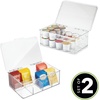 image:imagemDesign Plastic Stackable Divided Storage Organizer with Lid for Tea Bags and Coffee Pods in Kitchen Cabinet Countertop Ligne Collection Includes 1 Tea Organizer and 1 Coffee Pod Organizer Clear