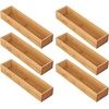 image:imagemDesign Slim Wooden Bamboo Drawer Organizer for Office  12 Long Stackable Storage Box Tray for Desk DrawersCabinet  Junk Drawer and Accessories Organization  Echo Collection 6 Pack Natural Wood
