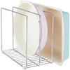 image:imagemDesign Metal Pan Organizer for Kitchen Cabinet Counter Pantry Shelf  3 Slots for Baking Sheets Muffin Pans Cutting Boards Frying Pans  Pan Organizer and Storage  Concerto Collection  BlackChrome